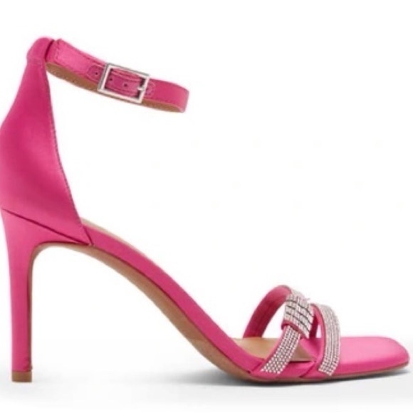 Nordstrom Rack EUC Pink Ankle Strap Heels - Picture 3 of 4